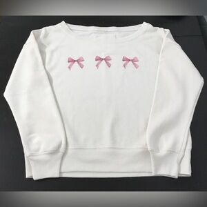 Abercrombie Kids Bow Scoop Neck Off-White Sweatshirt Size 17/18 Years - K701